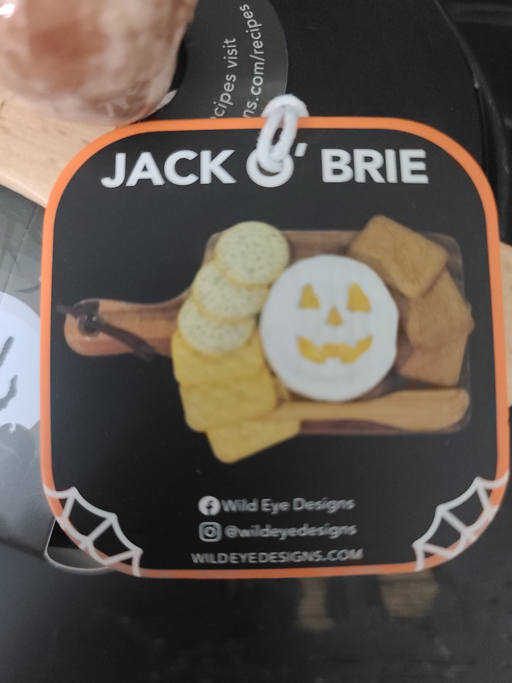 Jack O' Brie Halloween Cheese Decoration - Black & Orange